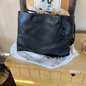 Coach Rogue 30 Leather, shoulder, crossbody Black sable inside Whipstitch handle